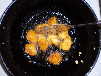 frying corn added chicken